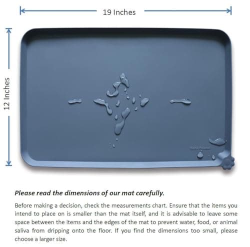Hoki Found -Waterproof Pet Feeding Mats with High Lips - Multiple Size and Colors for Dogs, Cats & Others-G — view 5