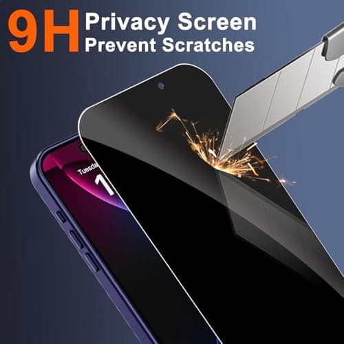 ZOZDOKG Magnetic for iPhone 17 Pro Case with Privacy Screen Protector and Camera Protection, Compatible with MagSafe Translucent Matte Shockproof Phone Protective Cover for iPhone 17Pro, Blue — view 7