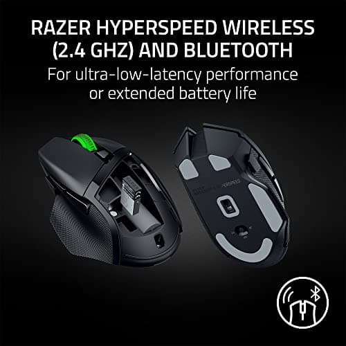 Razer Basilisk V3 X HyperSpeed Wireless Gaming Mouse: Up to 285 Hr Battery - 18K Optical Sensor - Mechanical Switches - Chroma RGB - 9 Programmable Controls - Black — view 2