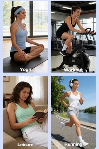 Gxpok Workout Tank Tops for Women with Built in Bra, Ribbed Athletic Gym Shirts Racerback Yoga Workout Tops Coffee Brown — view 5