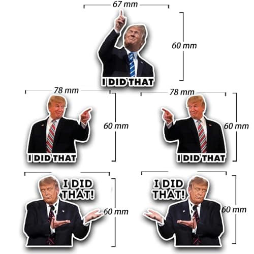 Lororado I Did that Trump Stickers, 100 Pcs Trump I Did that Stickers, Funny I Did that Stickers, Mixed 5 Different Patterns, 3" Large Size (100 Pcs) — view 4