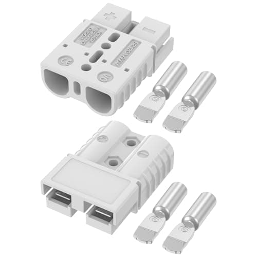 furwishlisting Anderson Connector 120A 600V Battery Quick Connect/Disconnect for 2-4 AWG Cables, Anderson Plug for Winch, Trailer, RV, Forklift (Gray, 2 PCS)