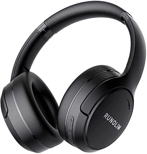RUNOLIM Hybrid Active Noise Cancelling Headphones, Wireless Over Ear Bluetooth Headphones with Microphone, 100H Playtime, Foldable Headphone with HiFi Audio, Deep Bass for Home Travel Office
