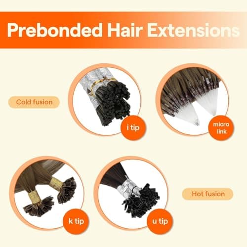 Full Shine K Tip Human Hair Extensions, 18/613 Platinum Blonde with Ash Blonde Highlights, 18 Inch, 50G, Keratin Fusion Prebonded Tip, Frosted Face Frame, Polished Curls, Formal Night, Bachelorette — view 5