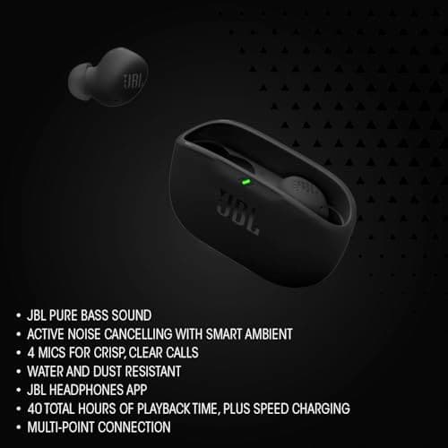JBL Vibe Buds 2 - True Wireless Noise Cancelling Earbuds - Black — view 2