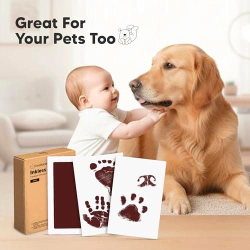 1pk Inkless Baby Hand and Footprint Kit, Mess Free Ink Pad (Auburn, J) — view 6