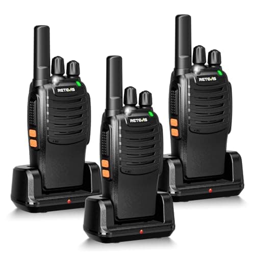 Retevis H777 Walkie Talkies Rechargeable, 2 Way Radios, Portable FRS Two Way Radio, Short Antenna, LED Flashlight, Rugged Walkie-Talkie for Adults Family Outdoor (3 Pack)