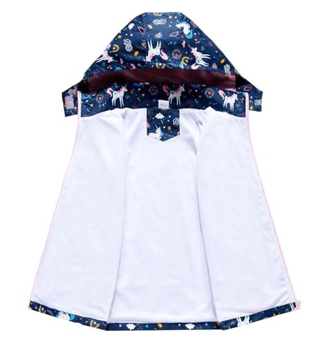 Aiwujiwu Girls Boys Rain Jacket Kids Lightweight Raincoats Windbreaker Outdoor Water-Resistant Hooded Jacket for Children — view 2