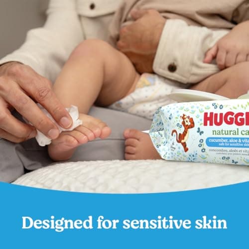 Huggies Natural Care Cucumber, Aloe and Vitamin E Baby Wipes, Hypoallergenic, Scented, 6 Flip-Top Packs (288 Wipes Total), Packaging May Vary — view 6