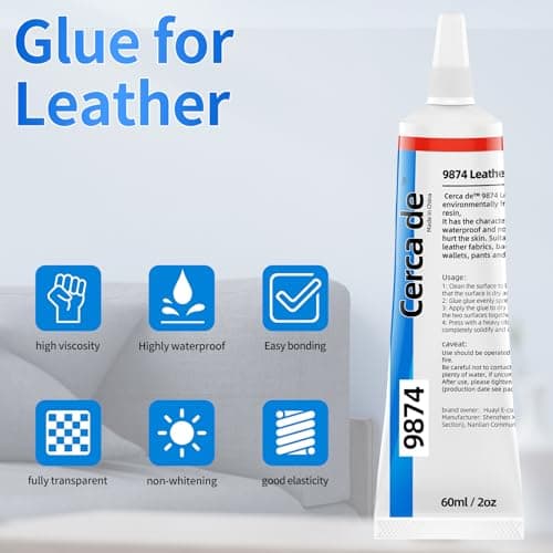 Cerca de Leather Glue,Permanent，Adhesive Clear,Strong, Waterproof，for Sofas, Car Seats, Purses, Professional Leather Repair and bonding, 2 oz. — view 4
