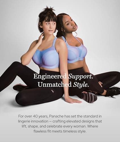 Panache Women's High Impact Underwire Sports Bra Max Support, Moisture Wicking, Heavy Duty Sports Bra for Women|Black 32DD — view 8