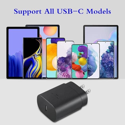 GUUSMART Type C Charger 2-Pack 25W Type C Fast Charging Block with 6ft USB C Charger Cable Compatible with Galaxy S26 S25 S24 S23 S22 S21/Phone 17/16/16 Pro Max/15/15 Pro Max/15 Plus-Black — view 6