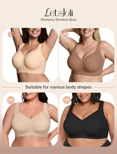 LetsJoli Jelly Bras for Women No Underwire Plus Size Push Up Supportive — view 5
