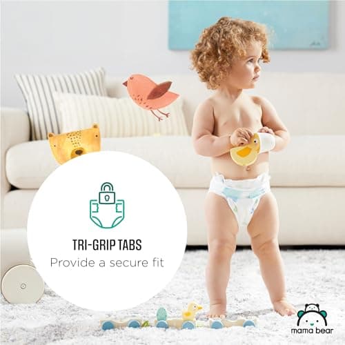 Amazon Brand - Mama Bear Gentle Touch Baby Diapers, Size 5, 27+ lb, Leak Protection, 12 Hours Protection, Wetness Indicator, Hypoallergenic, 132 Count (4 packs of 33) — view 8