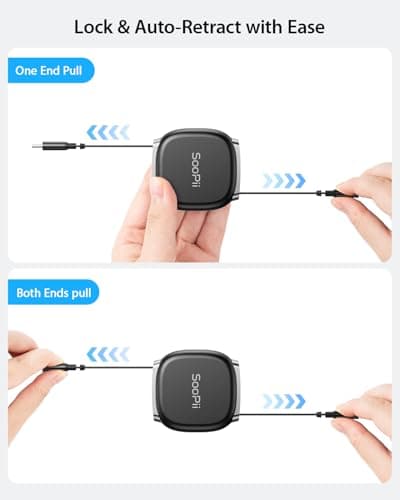 SOOPII USB C to USB C Cable, 240W Retractable USB C Fast Charging Cable with Mag Snap Storage, 5-Stage Length Preset Type C Cable for lPhone 16/15 Pro Max, Galaxy S25/24 (Black 3.3FT) — view 5