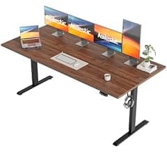 Agilestic Electric Standing Desk, 71 x 31.5 Inches Height Adjustable Desk, Sit Stand up for Work Office Home, Ergonomic Rising Computer Table with Memory Preset, Dark Walnut
