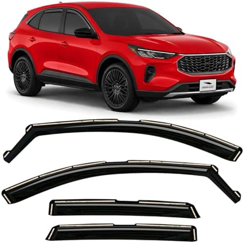Voron Glass in-Channel Extra Durable Rain Guards for Ford Escape 2020-2026, Window Deflectors, Vent Window Visors, 4 Pieces - 200356