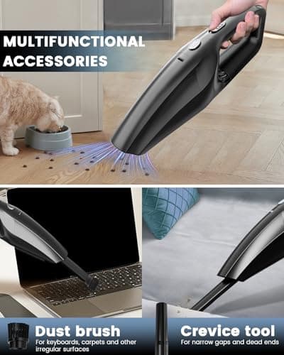 SERVOMASTER Handheld Vacuum Cleaner Cordless, Mini Vacuum Cleaner Rechargeable, 120W High Power Vacuum Cleaner with Extra HEPA Filter, Portable Vacuum Cleaner for Car Home Cleaning — view 3