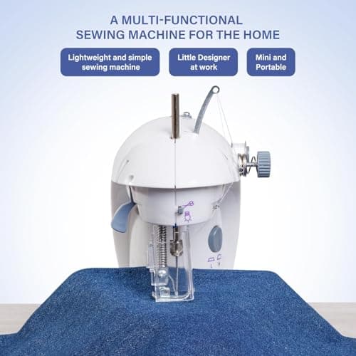 Sewing Machine for Beginners with Expansion Table and Foot Pedal and42Pcs Sewing kit Finger Guard & Light Mini Small Portable SewingMachines 2-Thread 2-Speed 2-Switches — view 5