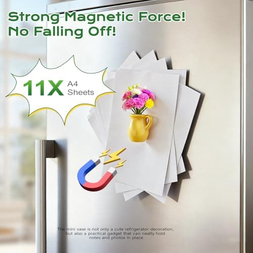 Renmxj 5 Pcs Cute Mini Ceramic Vase Fridge Magnets with Artificial Flowers — view 2