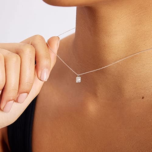 Tewiky Necklace for Women, Sterling Silver Plated Pendant Necklaces Dainty Small Cute Necklaces Aesthetic Simple Pendant Necklace Jewelry for Women — view 2