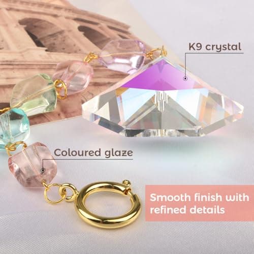 Geili Prism suncatcher for Your car,Rearview Mirror Charm for Women Baroque