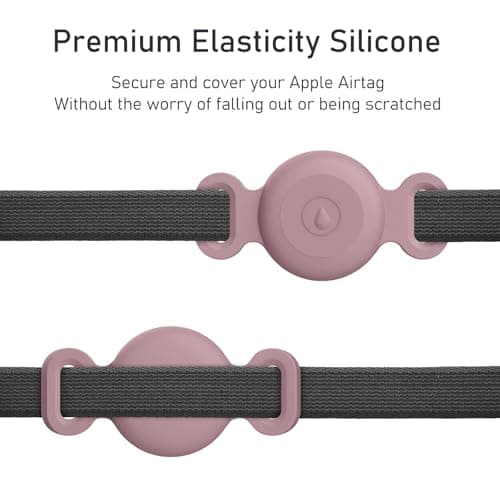 2-Pack Air Tag Holder Compatible with Apple Air Tag, Pet Silicone Protective Cat Dog Collar Air Tags Holder, GPS Tracker Collar (Milk Tea/Smoke Violet, Small) — view 2