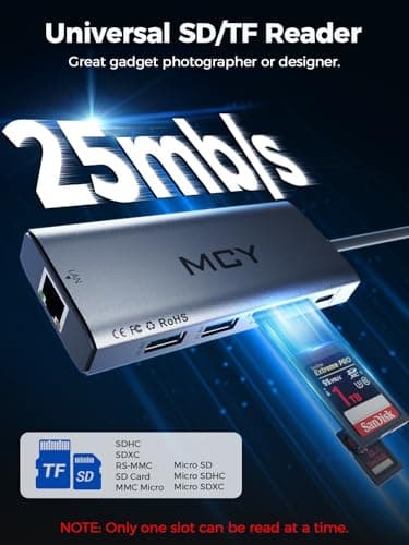 MCY USB C Hub,Laptop Docking Station Dual Monitor Single 8K,2x4K@60Hz,10 in 1 Type-C Multiport Adapter with 2 HDMI,PD100W,Extender Splitter,Card Reader,Ethernet Dock for Mac/Dell/HP/Surface/Steam Deck — view 5