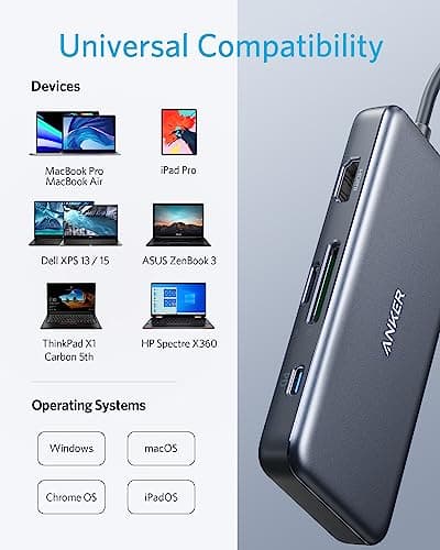 Anker USB C Hub, 7in1 Multi-Port USBC Hub with 4K HDMI, 85W PD, USB-C and 2 USB-A 5Gbps Data Ports, microSD and SD Card Reader, for MacBook Air, MacBook Pro, XPS, and More (Charger not Included) — view 6
