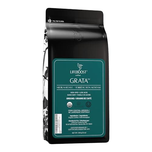 Lifeboost Medium Roast Low Acid Ground Coffee, Certified Organic
