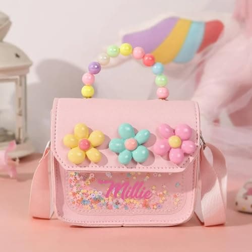 TIRXUIND Personalized Shoulder Bag for Girls – Custom Name Crossbody Bag, PU Leather Purse for Kids, Travel Vacation School Bag — view 4