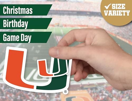 Miami Hurricanes Stickers University of Miami Vinyl Decals Vinyl Gift 14 Pc — view 4