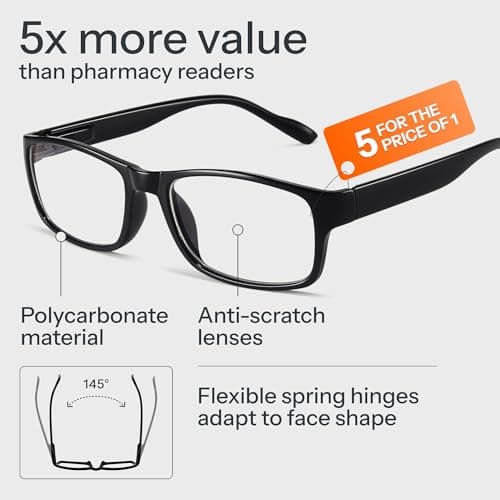 Gaoye Professional Reading Glasses for All Day - Computer Readers with Blue Light Protection - Value Pack — view 4