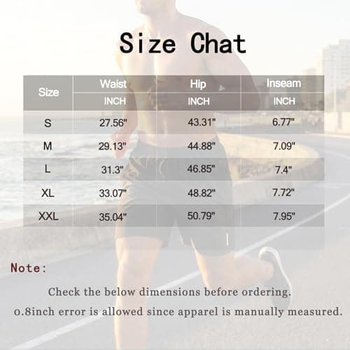 Men's Casual Shorts Elastic Waist with Pockets for Gym Running Sports Black — view 4