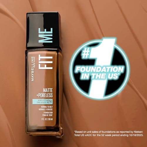 Maybelline Fit Me Matte + Poreless Liquid Oil-Free Foundation Makeup, Fair Porcelain, 1 Count (Packaging May Vary) — view 4