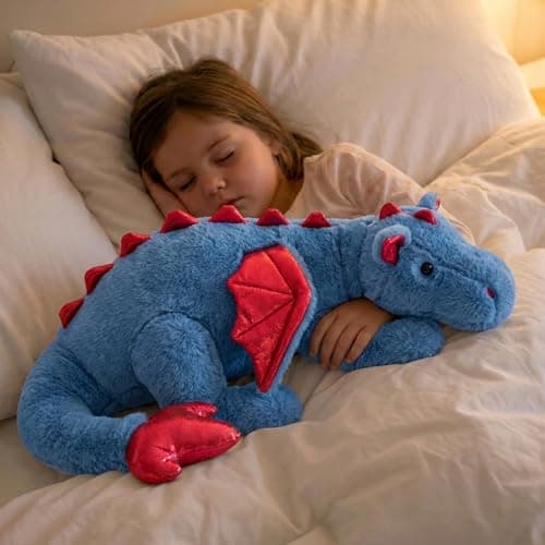 ARELUX Large 36in Cute Dragon Stuffed Animals Plush Toy Soft Blue Pterosaur Plushie Giant Fuzzy Dinosaur Pillow Plushies with Wings Cuddly for Friends Family Member — view 4