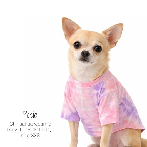 Pet Passion Toby II - The Perfect Tee, 3 Pack Short Sleeve Pet T-Shirt 100% Organic Cotton Tees Clothes for Small, Medium, Large Dogs​​, Pink Tie Dye, Small (10-25 lbs) — view 3