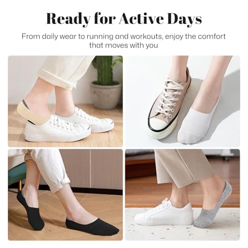 wernies No Show Socks Women Low Socks Non Slip Flat Boat Line 4 Pairs — view 5