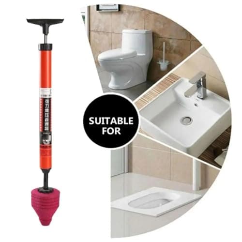 High-Pressure Toilet Plunger with Rubber Suction Cup, Powerful Air Drain Blaster for Clogged Toilets - Sinks, Heavy-Duty Drain Clog Remover Tool for Bathroom Kitchen and Pipes — view 4