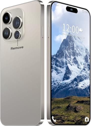 AOZVEIZ 15 PMAX Unlocked Phone,Smartphone Battery 6800mAh 6.8" HD Screen The Phone,Android 14.0 16+512GB with 128GB Memory Card Cell Phone, 5G/Face ID/Fingerprint Lock/GPS，Natural Titanium
