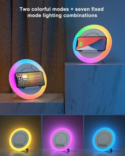 SIDVAR Bluetooth Speaker Night Lightsr,Wireless Charging Modern Speaker,Best Teenage Birthday Gift Ideas Tween Girls Gifts — view 4