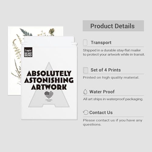 SIGNWIN Poster Botanical Flower Dried Flower Nature Illustration Decorative Country/Farmhouse Rustic Cozy Zen for Living Room, Bedroom, Office - 8"x10"x 4 — view 5