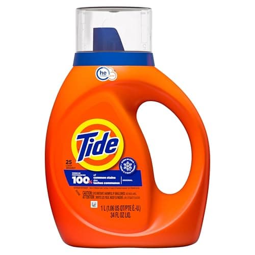 Tide Laundry Detergent Liquid, Original Scent, 25 Loads, Works on 100% of Common Stains, Laundry Soap, Liquid Laundry Detergent, 1.06L