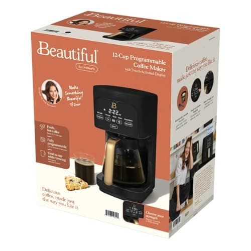 12 Cup Programmable Coffee Maker, 24 Hour Auto Brew, Touch Display, Bold Strength Control, Glass Carafe, Reusable Filter, Auto Shut Off (Black Sesame) — view 8