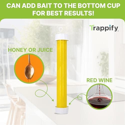 Trappify Hanging Fly Traps Outdoor: Fruit Fly Traps for Indoors | Fly Catcher, Gnat, Mosquito, & Flying Insect Catchers for Inside Home - Disposable Sticky Fly Trap for Indoor House Pest Control (2) — view 6