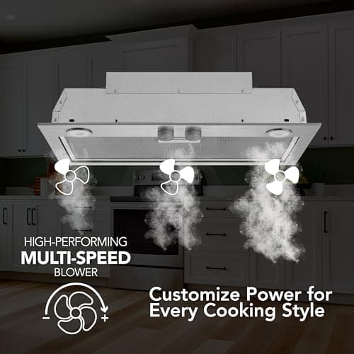 Broan- NuTone PM400SS Custom Cabinet Built-in 3-Speed Power Pack Insert with LED Lighting and 450 Max Blower CFM, 21-Inch, Stainless Steel — view 5