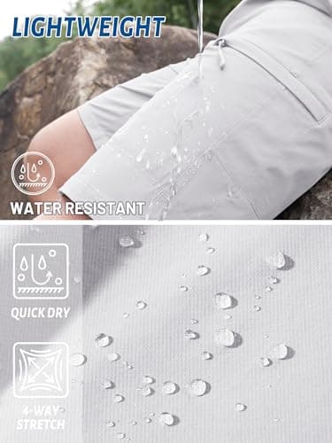 TACVASEN Mens Golf Shorts White Shorts Cargo Hiking Lightweight Quick Dry Water Resistant Workout Fishing Casual with Pockets — view 2