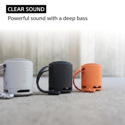 Sony SRS-XB100 Wireless Bluetooth Portable Lightweight Super-Compact Travel Speaker, Extra-Durable IP67 Waterproof & Dustproof, 16 Hour Battery, Versatile Strap, and Hands-Free Calling, Black New — view 2