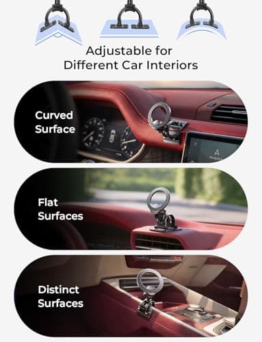 LISEN for MagSafe Car Phone Mount -Strong Magnets Magnetic Phone Holders for Your Car 2-in-1 Vent Dashboard Magnet Cell Phones Holder Mounts Car Accessories Gitfs for Men Women fit iPhone, CarbonFiber — view 3