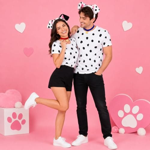 Matiniy Dalmatian Costume Set Include Dog Ear Headband Velvet Choker Tail for Party Dress Up (Style1) — view 5